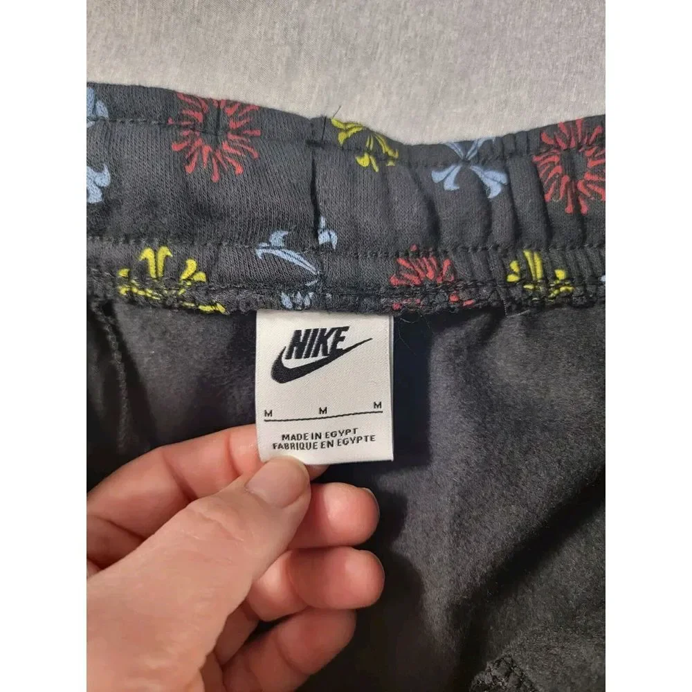 NEW Men NIKE SPORTSWEAR CLUB FLEECE MONOGRAM PANTS JOGGERS Black MEDIUM, Pockets